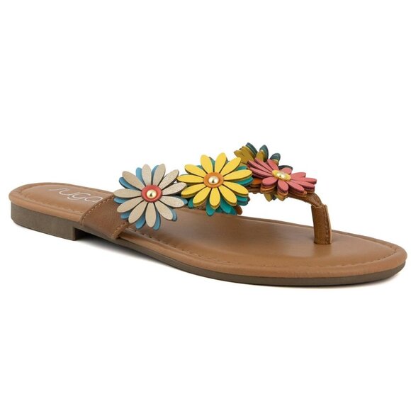 Sugar Women's Finnesse Flat Sandals Rainbow Floral Size 8.5M - Picture 1 of 2